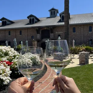 Wine tasting sample while walking around the grounds.