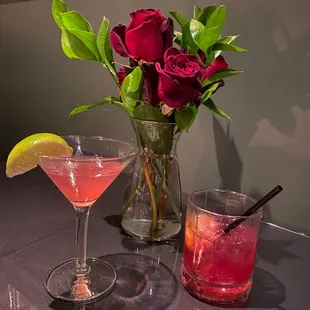 a rose and a martini