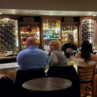 Busy bar with happy patrons