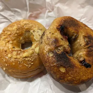 Cacio and pepe bagel and chocolate And cherry