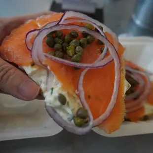 Lox open face sandwich