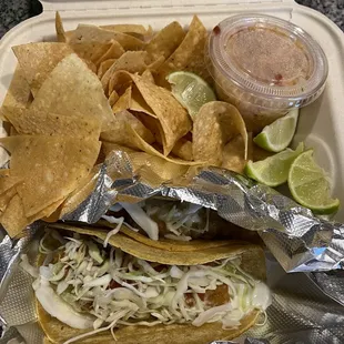 Two Taco Tasting Plate with fish