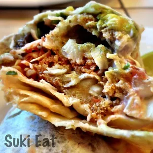 Beer Battered Fish Burrito