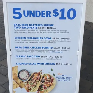 9/29/23 (fri): 5 items under $10 menu!