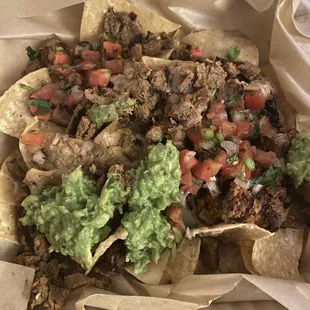 9/29/23 (fri): Loaded Nachos with Steak &amp; sour cream on the side