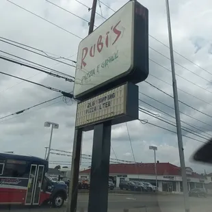 a sign for rubi's