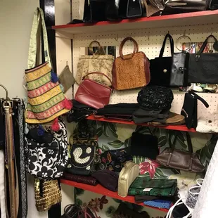 Purses in basement
