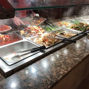 The empty one of course is crab legs