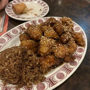 Sesame Chicken with fried rice...pretty decent!