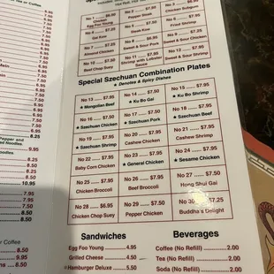 Right side of menu