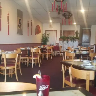 The dinning area appears clean,  employees are friendly and attentive to customer service.  The food is okay.