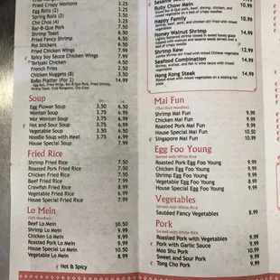 Appetizers and Soup - along with large entrées