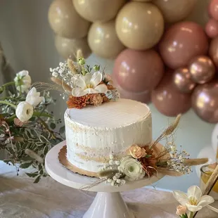 Taro Cake (we removed the outer frosting ourselves to make a naked cake)