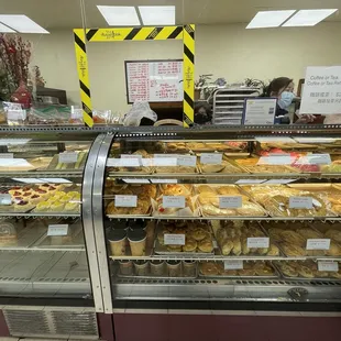 a display of baked goods
