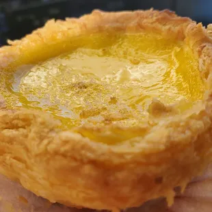 Egg tart #1 of 3 for breakfast!