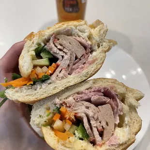 a half eaten sandwich