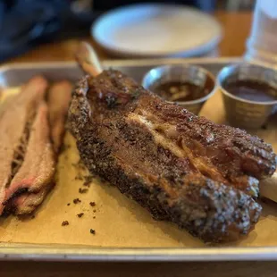1/4 lb brisket and a small beef rib