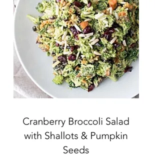 ows cranberry broccoli salad with shallots and pumpkin seeds