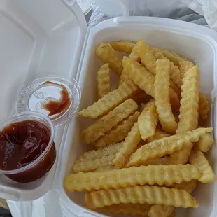 Generous order of crinkle cut French Fries!
