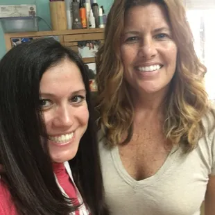 Jill and me after a dark dye. Loving the new hue.