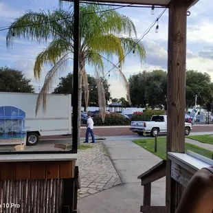 There is a view of the lake