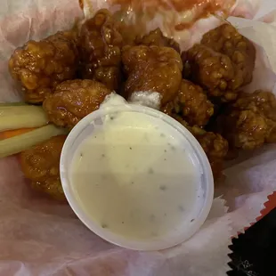 No less wings sauce was gross soy