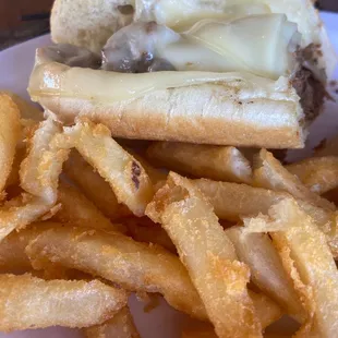 Philly cheese steak and fries