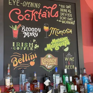 a blackboard with drinks on it