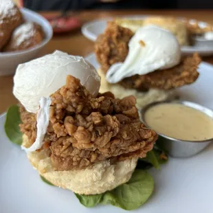 Chicken St. Charles Benedict (with sauce on the side)