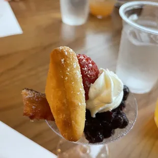 Seasonal beignets with Pig Candy Bacon Bites