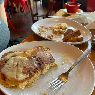 White Chocolate Bread Pudding Pancakes