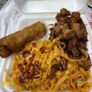 $10.39 w/tax. It was ok. The pad Thai noodles were clumpy and the chili chicken was good.