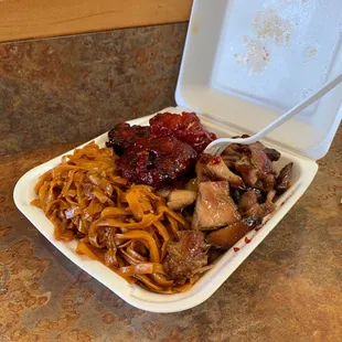 Pad Thai, spicy mango chicken and Thai bbq chicken.