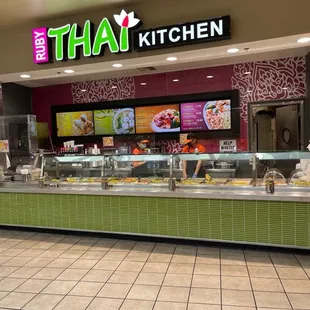 the counter and the food