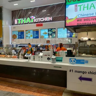 the counter and the food