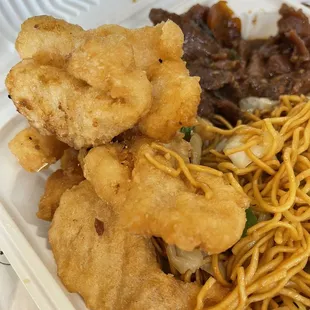 Salt and pepper fish - had to ask for more they originally only gave me 3 pieces. You pay 1.50 extra