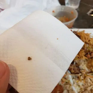 I ordered combo 3 with fried rice, some noodles, mango chicken spicy grilled chicken and bang bang chicken with a rock