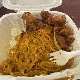 Bang bang chicken and rice noodles