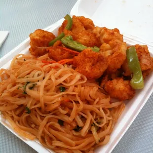 Pad Thai &amp; 2 items worth of bang bang shrimp.