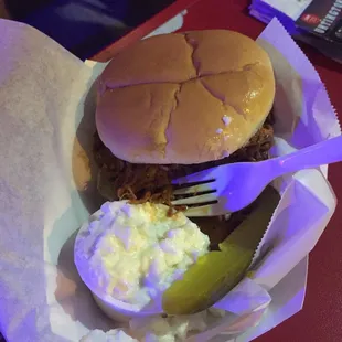 Pulled pork with cole slaw. So good.