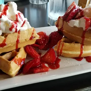 Strawberry Waffles Breakfast