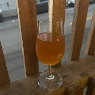 An excellent French orange wine by the glass