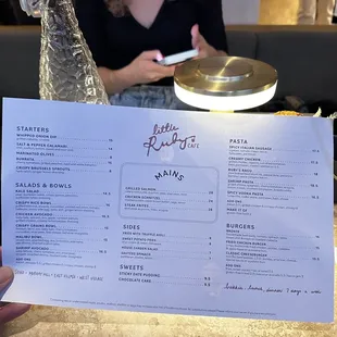 Menu as of Oct 2023 (gillynova - TikTok/YouTube)