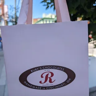 Gift bag containing goodies!