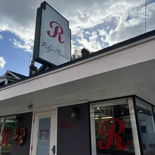 the front of the building