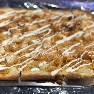 Buffalo chicken flat bread.