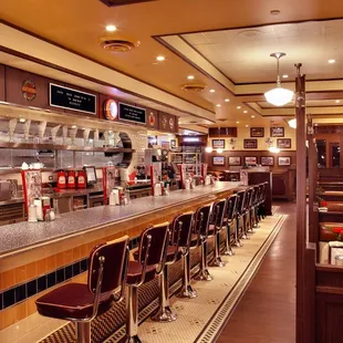 the interior of the diner