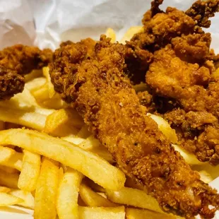 fried chicken and french fries