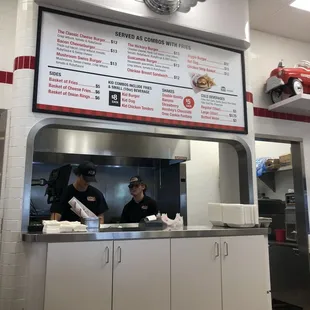 the counter and menu