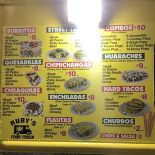 Updated menu. They now have combos that include rice and beans!